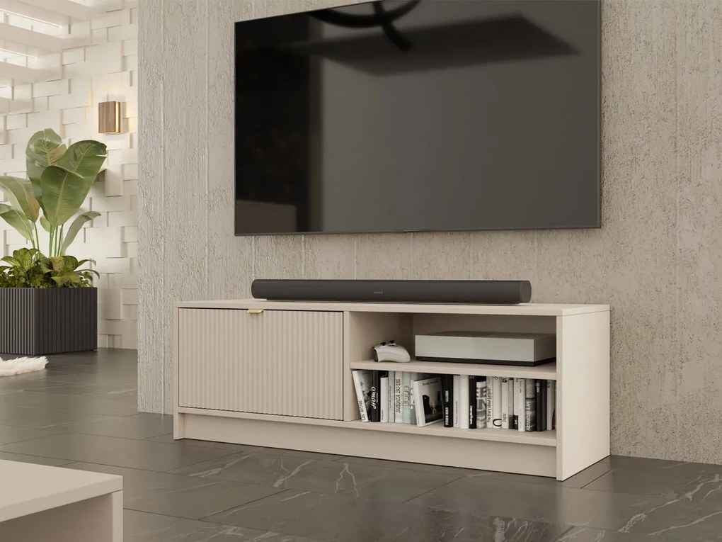 Tv stolík/skrinka Razimo 1K, Farby: Biely velvet