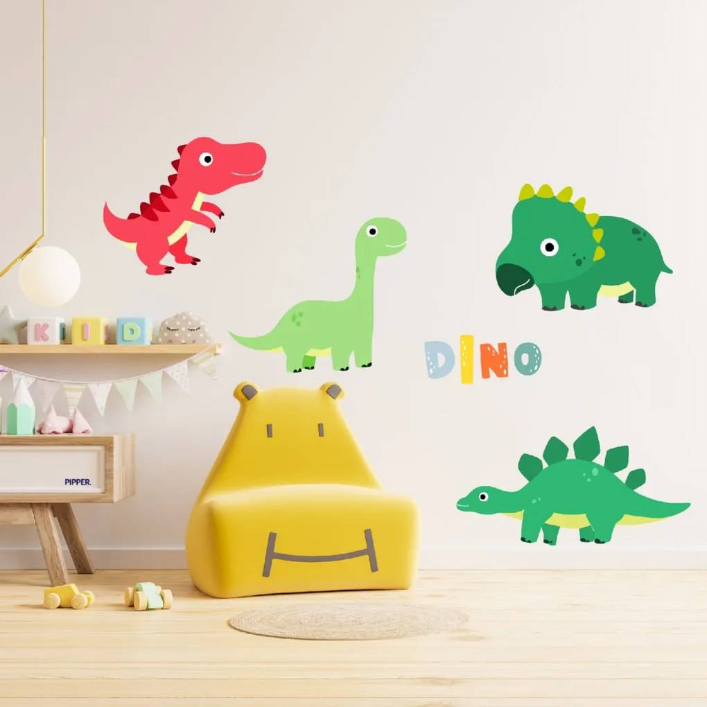 PIPPER. Textilná nálepka na stenu "Baby dinosaury 2"