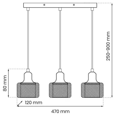 Luster na lanku LUMI 3xG9/8W/230V