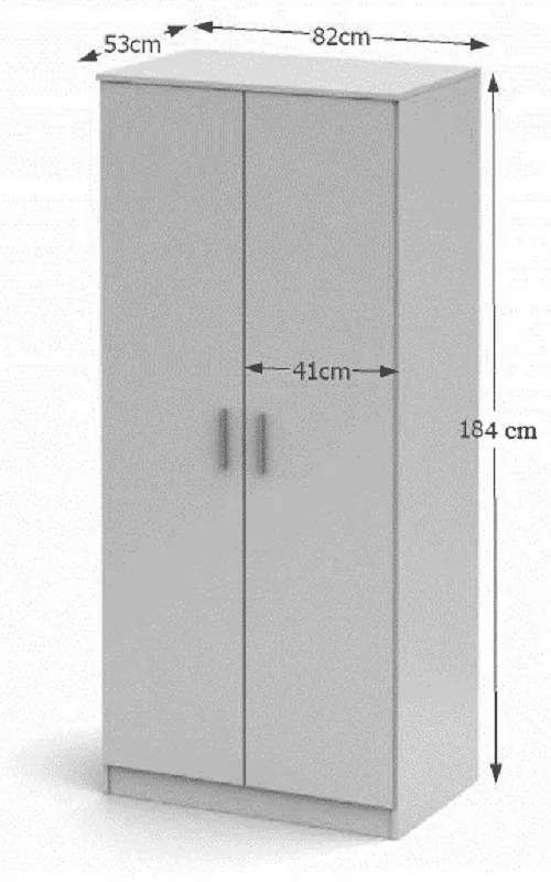 Kondela Vešiaková skriňa, biela, NOKO-SINGA 80