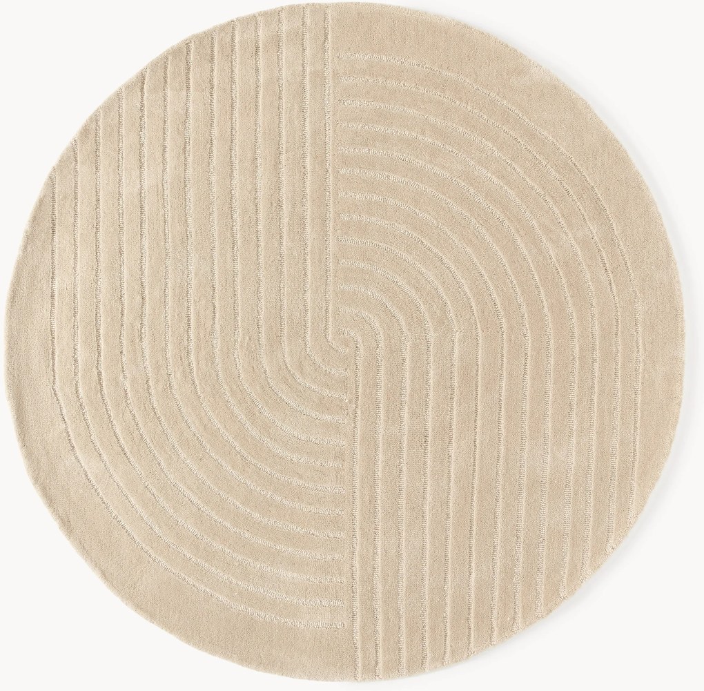Okrúhly ručne tuftovaný vlnený koberec Mason