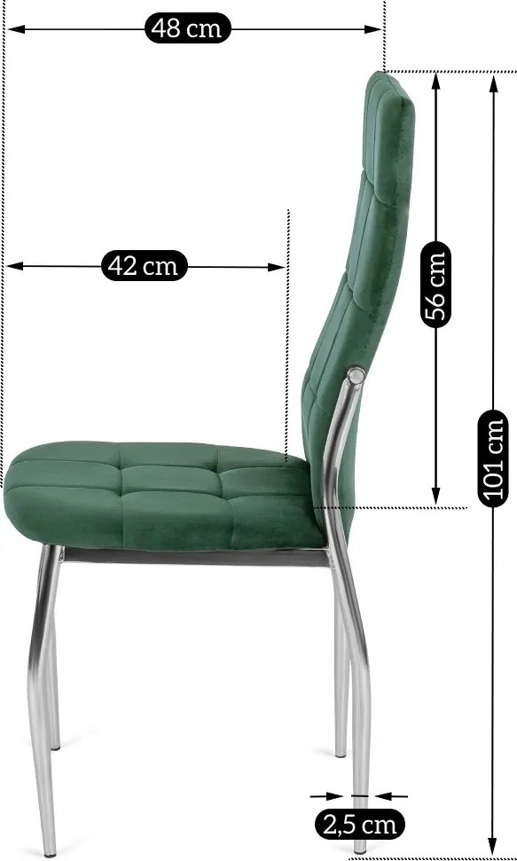 Čalouněná jídelní židle MOLLY zelená