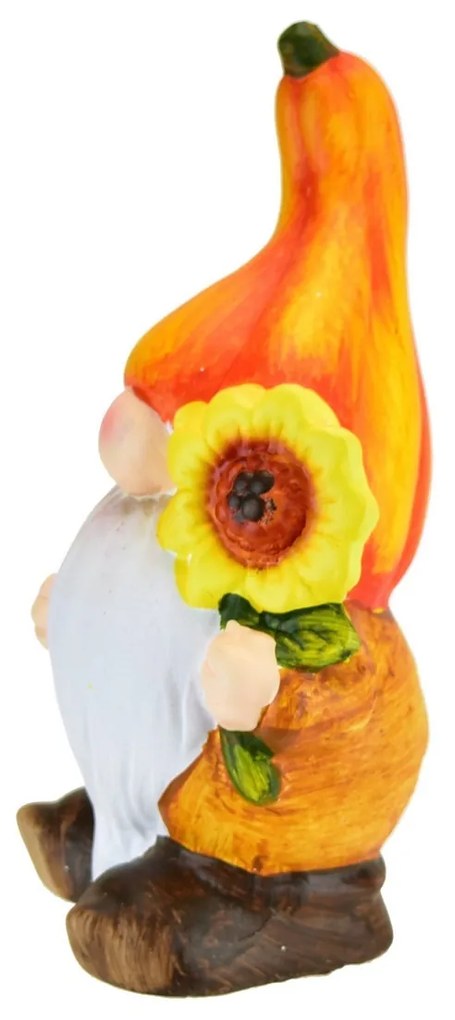 Keramický Škriatok so slnečnicou, 7,5 x 17 x 7,5 cm
