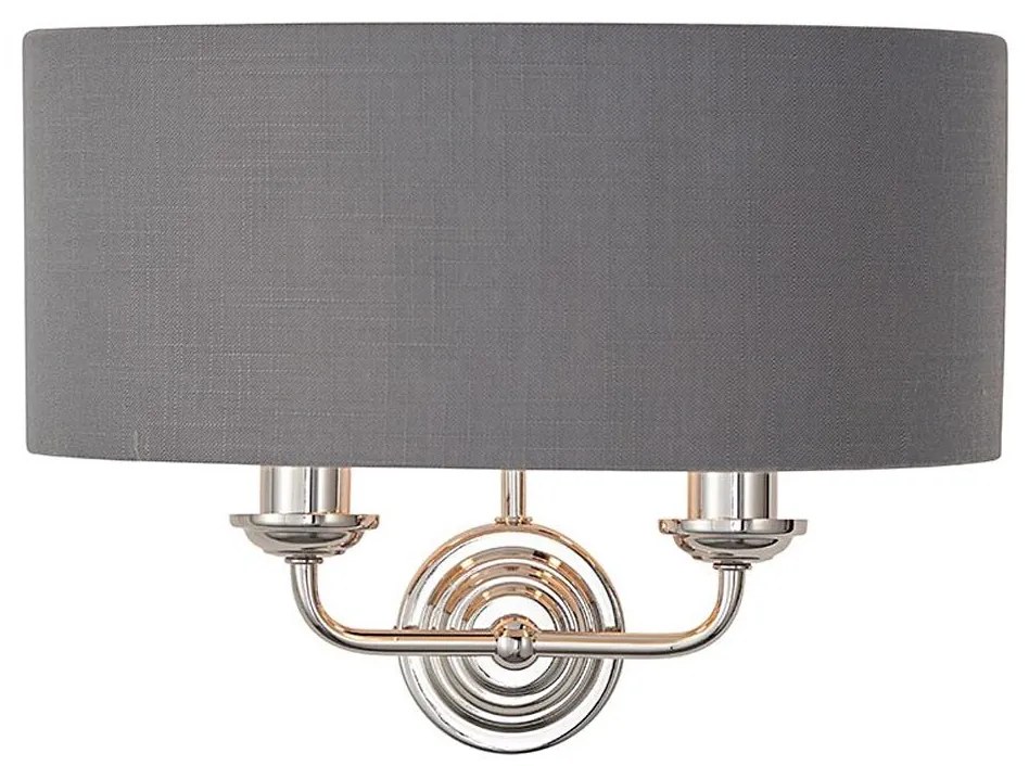 Endon 94406 - Nástenné svietidlo HIGHCLERE 2xE14/40W/230V tmavošedá/lesklý chróm