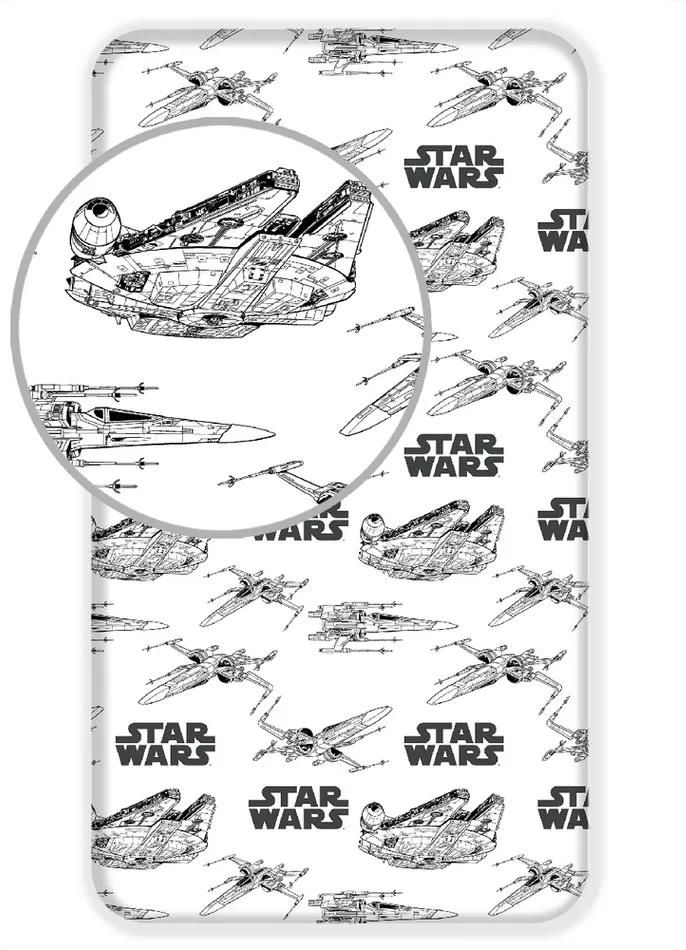 Jerry Fabrics Bavlnené prestieradlo Star Wars Vehicles 2019, 90 x 200 cm