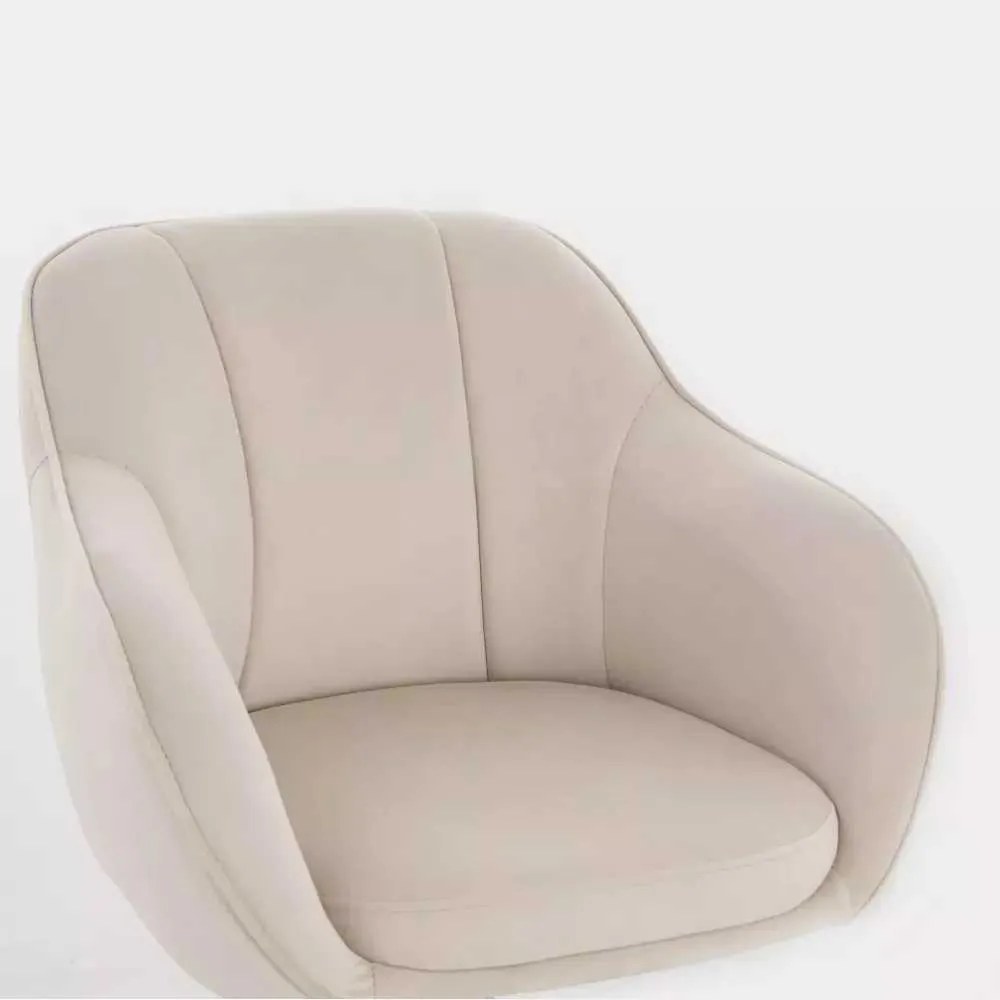 LuxuryForm DESIGN Stolička AVOLA VELUR na striebornom kríži - krémová