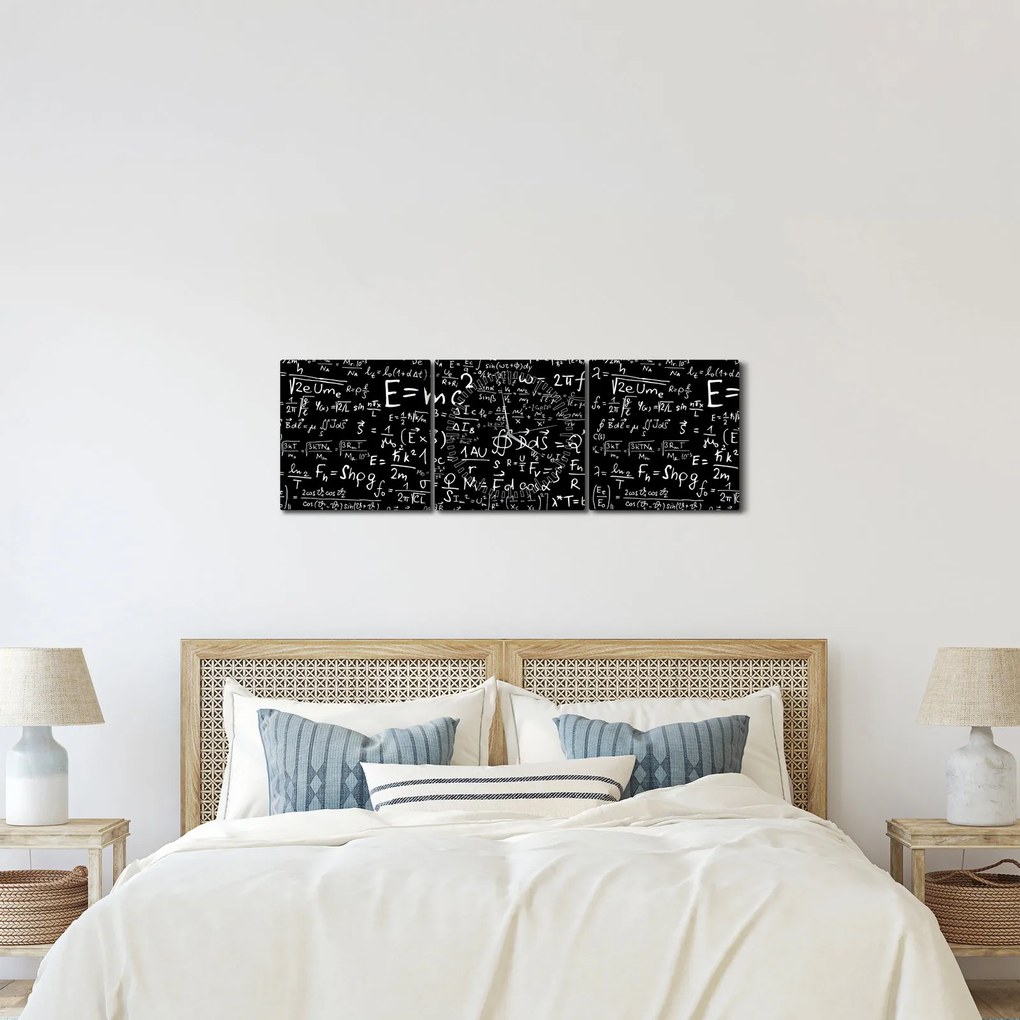 Obraz - Matematika (s hodinami) (90x30 cm)