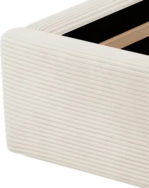 Posteľ Inez 180x200 cm, krémová štruktúrovaná látka