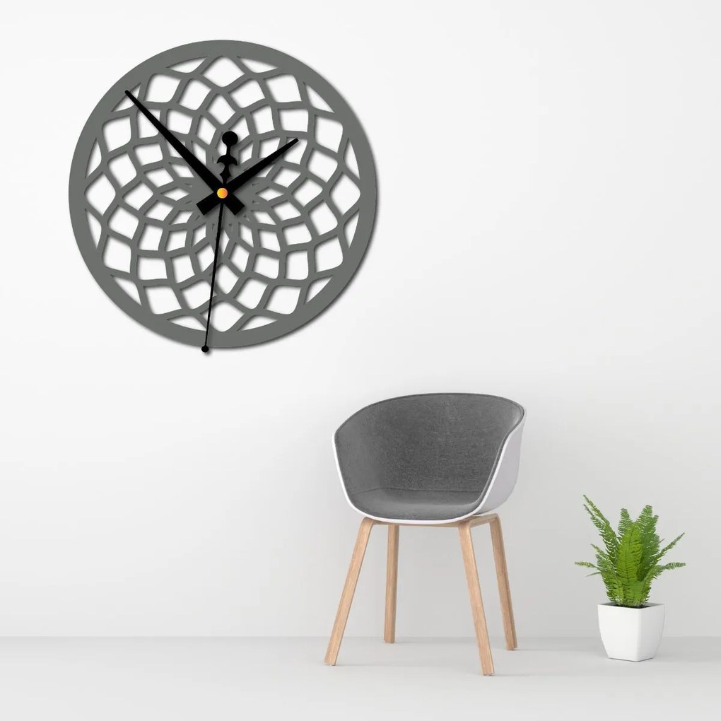Moderné geometrické nástenné hodiny – SAMBO: Čierna Ral 9005 Čierne ručičky 30 cm 4588-105546 X0093