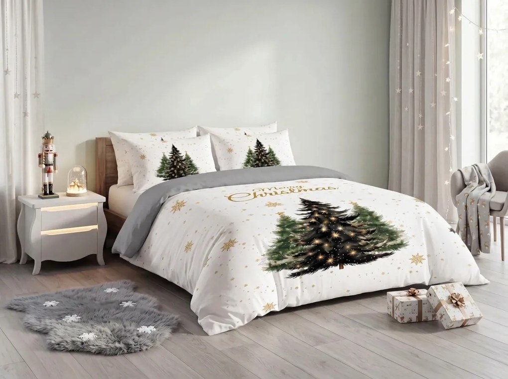 3D obliečky z mikrovlákna MERRY TREES biele Rozmer obliečky: 70 x 90 cm | 140 x 200 cm
