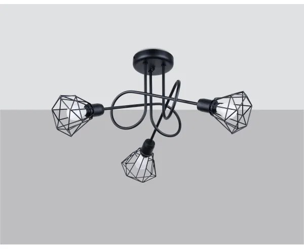 Sollux SL.1109 - Luster na tyči ARTEMIS 3xE14/40W/230V čierna