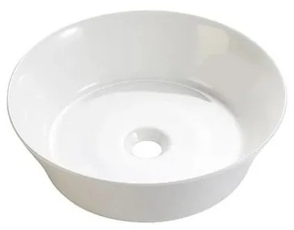 Bathco 4087 - Umývadlo na dosku VOLTA, priemer 42 cm, porcelán/biela