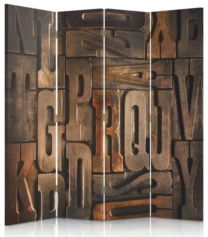Gario Paraván Písmená Rozmery: 145 x 170 cm, Prevedenie: Otočný paraván 360°