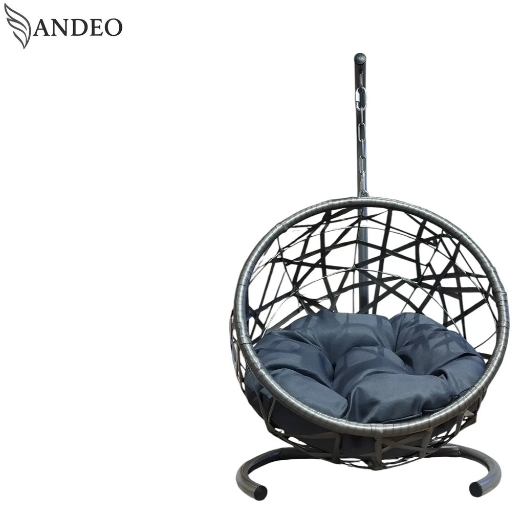 Závesné hojdacie kreslo pre mačky MOON - sivé