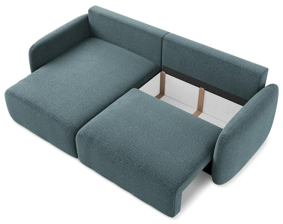 Tyrkysovomodrá rozkladacia/s úložným priestorom rohová pohovka (ľavý roh) Kalena – Makamii