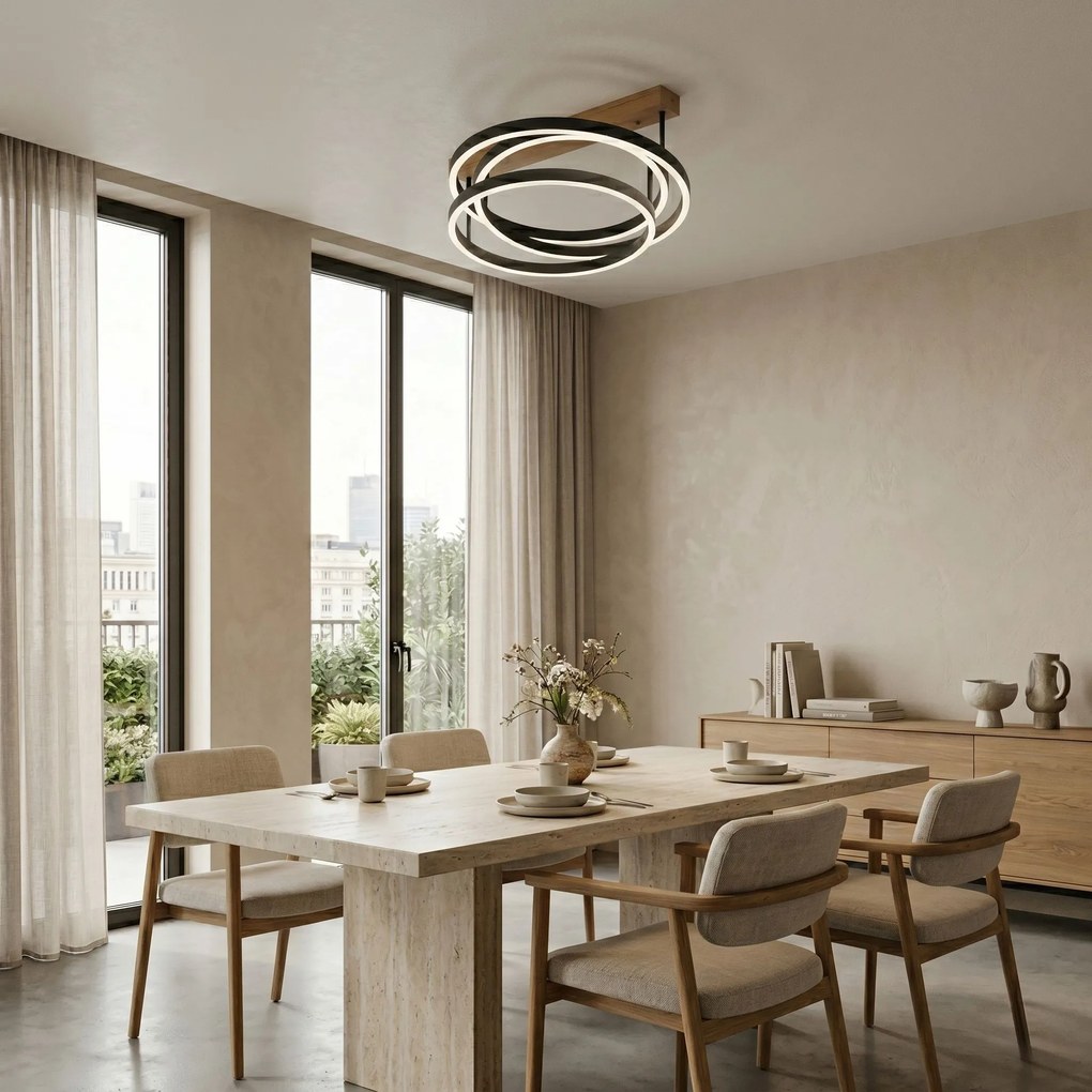 Toolight Toolight, LED stropné svietidlo, 60cm, 70W, 4000K, 3000lm, SWE058-C, čierna matná, OSW-20158