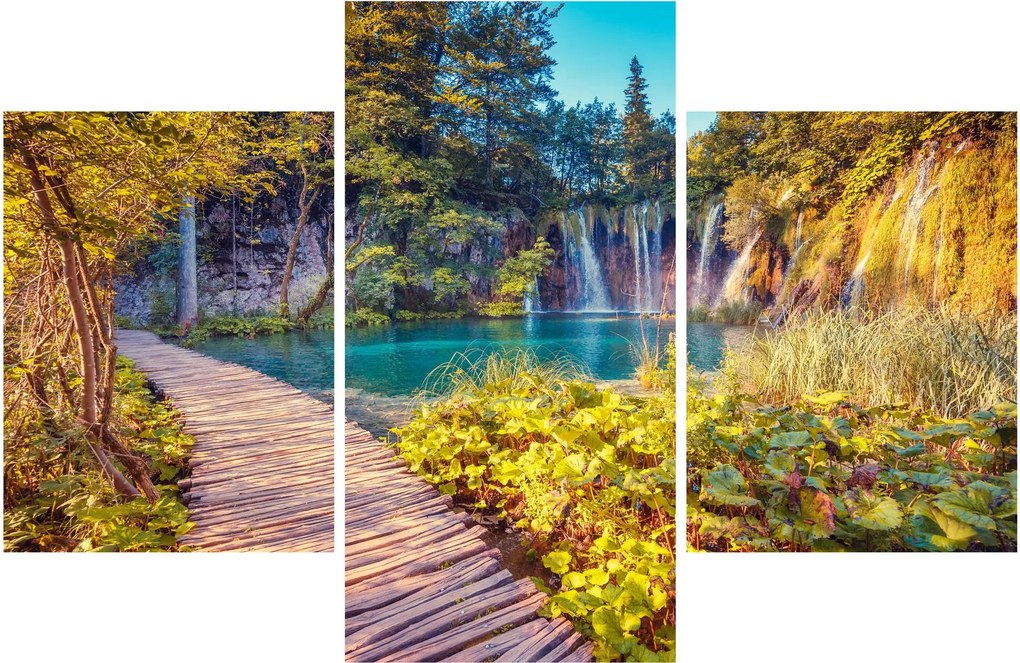 Obraz - Plitvické jazerá, Chorvátsko (90x60 cm)
