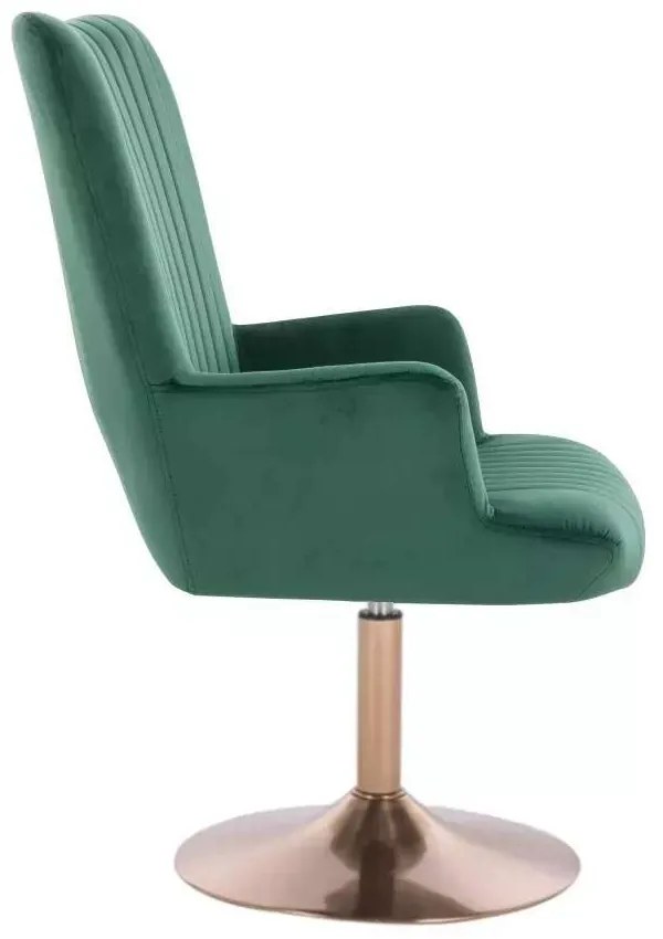 LuxuryForm DESIGN Kreslo AMADEO VELUR na zlatom tanieri - zelené