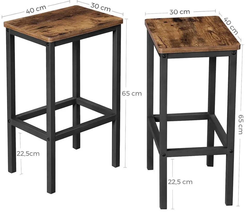 Barové stoličky 2 ks VASAGLE LBC65X