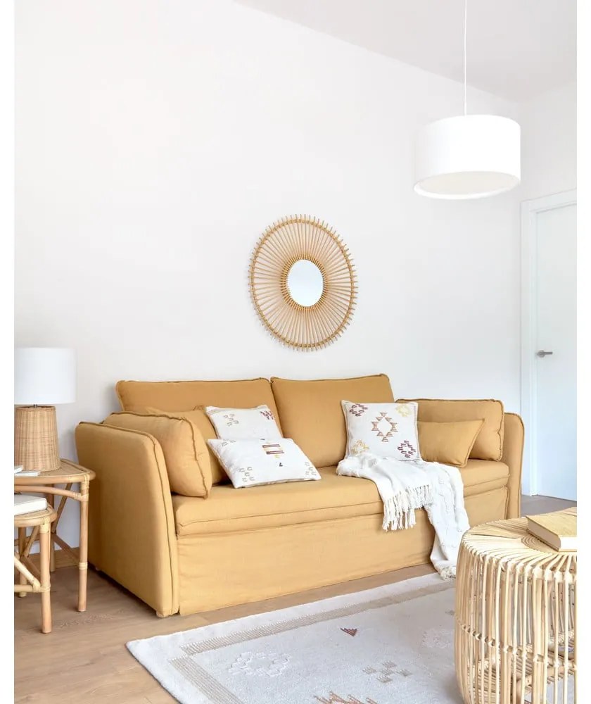 Rozkladacia pohovka v horčicovej farbe 210 cm Tanit – Kave Home