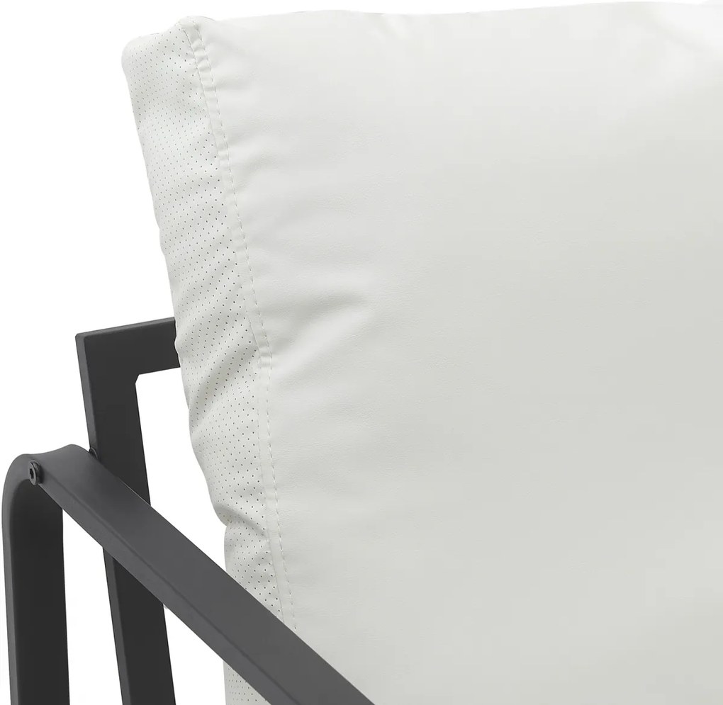 Design-Shop Kreslo Manea - koženka / kov - Biela