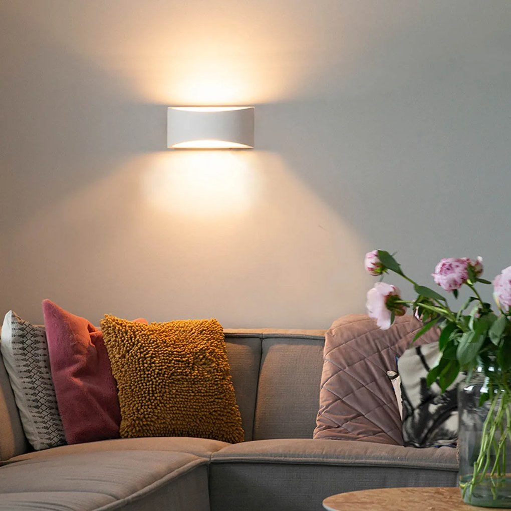 Inteligentná nástenná lampa biela 20 cm vrátane Wifi G9 - Tum