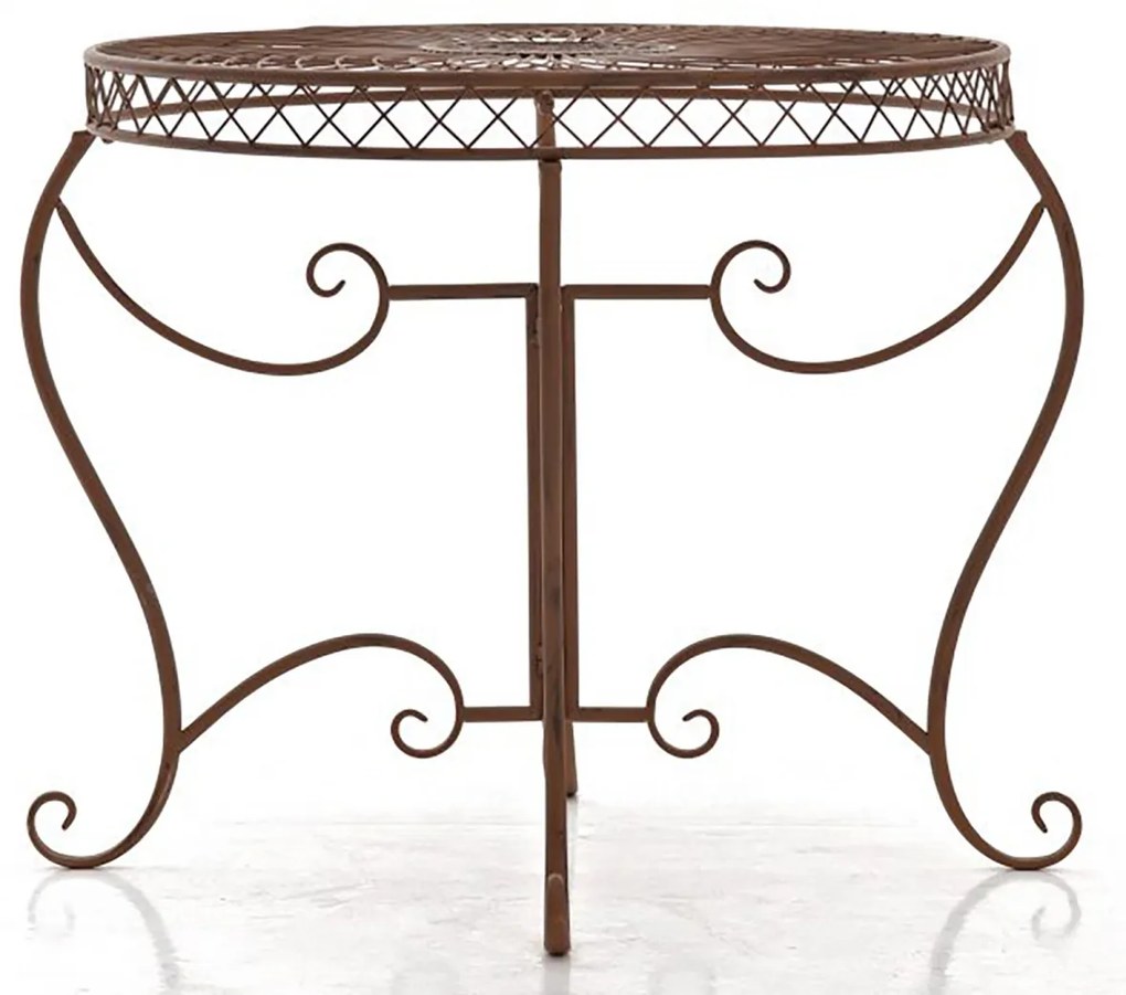 Kovový stôl Sheela - Hnedá antik