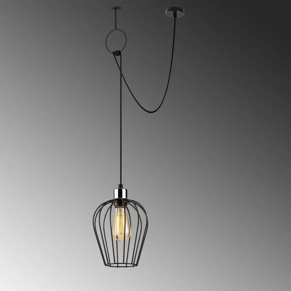 Závesné svietidlo Tel VI čierne