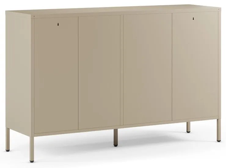 Krémovobiela kovová komoda 140x90x40 cm Fayna – Marckeric