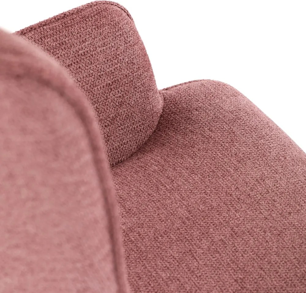 Relaxačné kreslo ušiak s taburetom ROYAL II — kov, látka, ružová