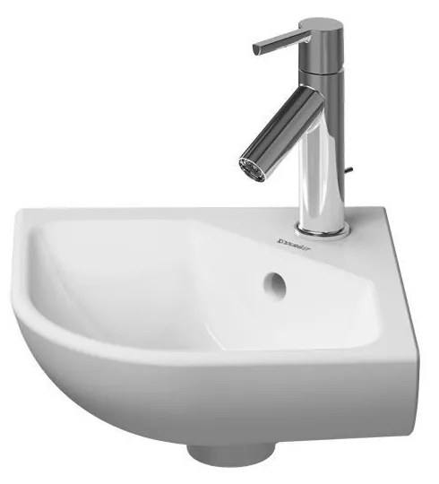 DURAVIT ME by Starck závesné rohové umývadielko s otvorom, s prepadom, 435 x 380 mm, biela, 0722430000