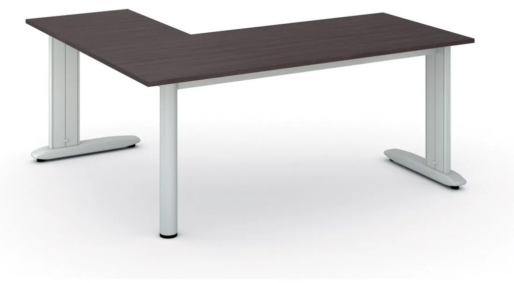 Rohový kancelársky písací stôl PRIMO FLEXIBLE 1800 x 1600 mm, wenge
