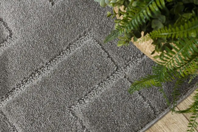 Kúpeľňový koberček SUPREME LINES línie, sivý