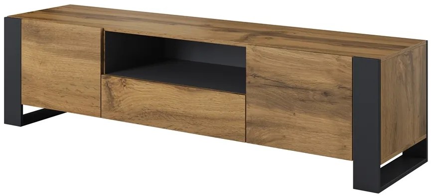 TV stolík Wood - dub wotan / antracit