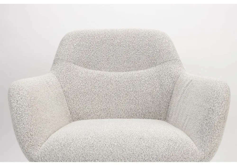 Biele kreslo z textílie buklé Dude – White Label