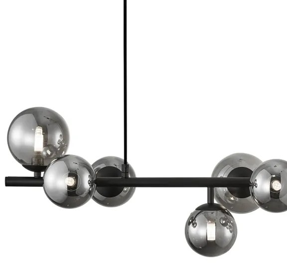 Luster na lanku MILA 10xG9/9W/230V čierna/šedá