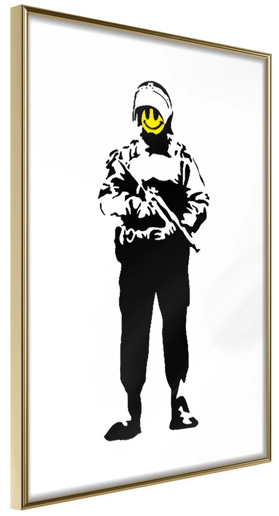 Artgeist Plagát - Smiling Policeman [Poster] Veľkosť: 20x30, Verzia: Zlatý rám