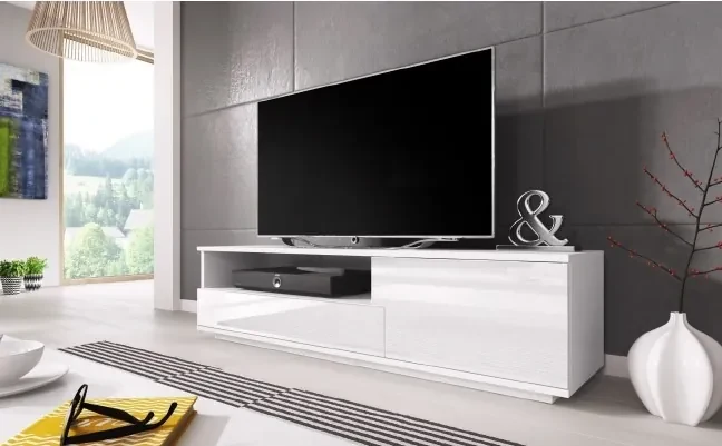 TV stolík MUZA Farba: biela/biela