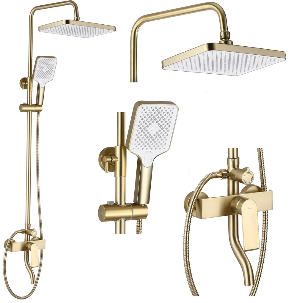 Rea Hass, sprchová zostava s vaňovou batériou, zlatá matná, REA-B9972