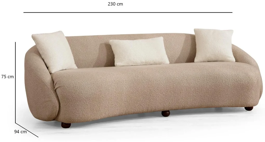 Pohovka trojsedačka Napoletta (cappuccino). Vlastná spoľahlivá doprava až k Vám domov. 1106688