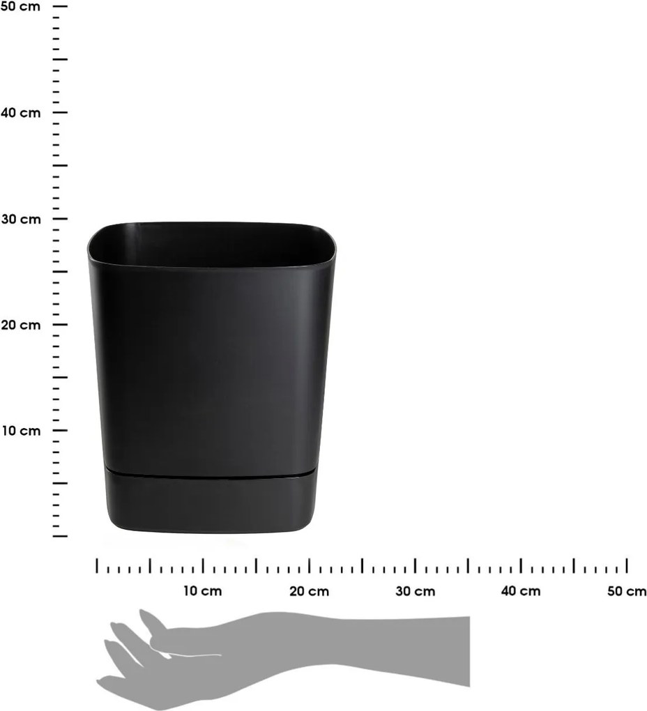 PLASTOVÝ KVETINÁČ CUBI 30X33 CM ČIERNA