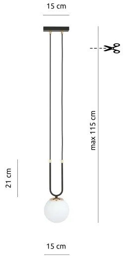 Luster na lanku GLAM 1xE14/10W/230V čierna