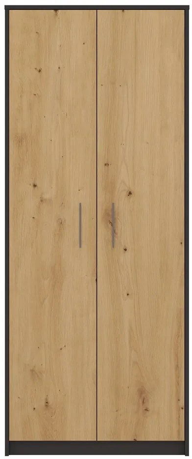 Knižnica OLIV 2D antracit/dub artisan
