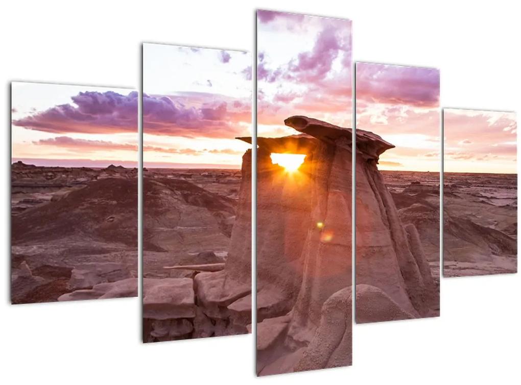 Obraz - západ slnka na púšti (150x105 cm)