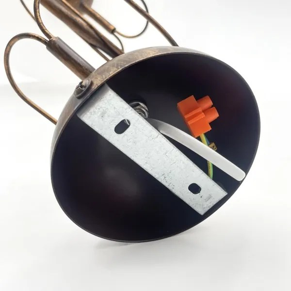 Luster na tyči COBRA 1xE27/60W/230V priemer 30 cm bronz/patina