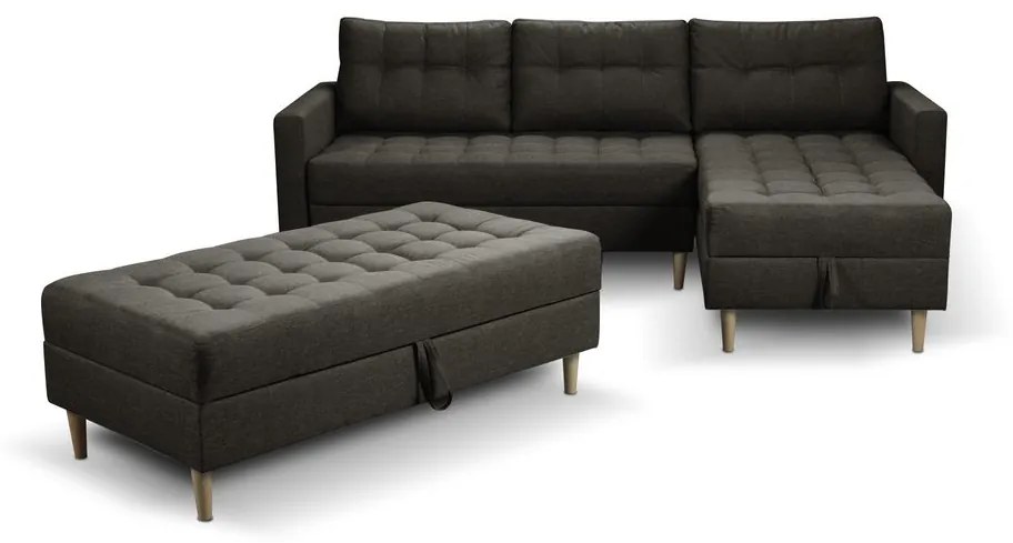 Furniture Sobczak Rohová sedacia súprava Pires s taburetom - Žlutá