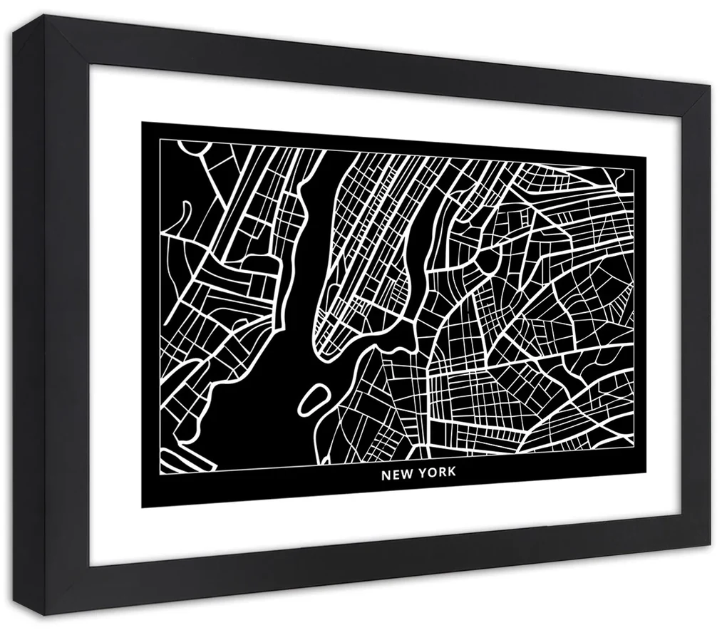 Gario Plagát City plan New York Farba rámu: Bez rámu, Rozmery: 60 x 40 cm