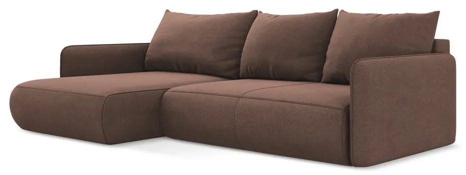 Ružová rozkladacia/s úložným priestorom rohová pohovka (ľavý roh) Nanea – Makamii