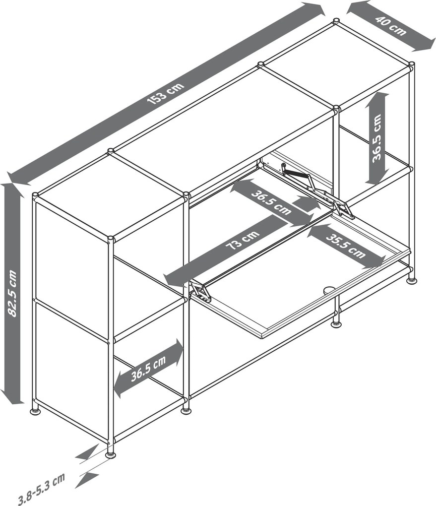 Skrinka »CN3« s 2 výklopnými priečinkami