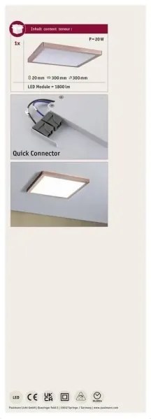 Paulmann 70941 - LED/20W Panel prisadený ATRIA 230V 4000K 30x30 cm rose gold